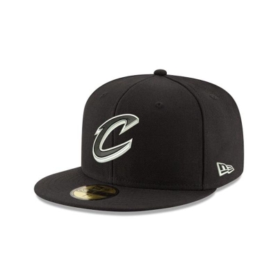 Black Cleveland Cavaliers Hat - New Era NBA 59FIFTY Fitted Caps USA8374295